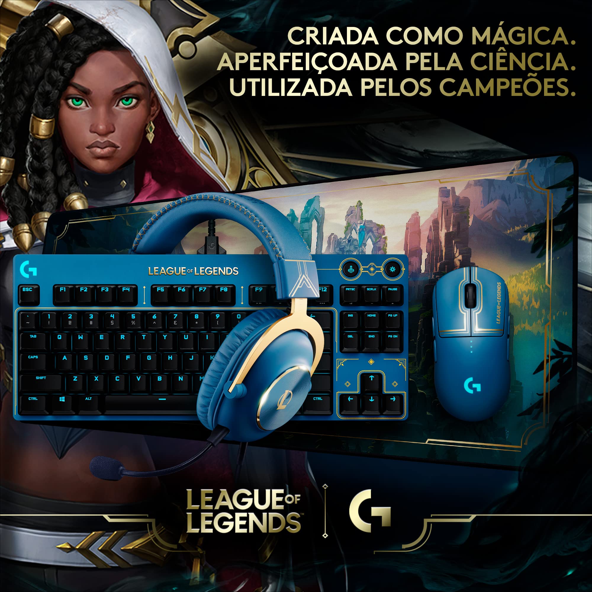 Logitech G840 XL Cloth Gaming Mouse Pad - 0.12 in Thin, Stable Rubber Base, Performance-Tuned Surface, Official League of Legends Edition