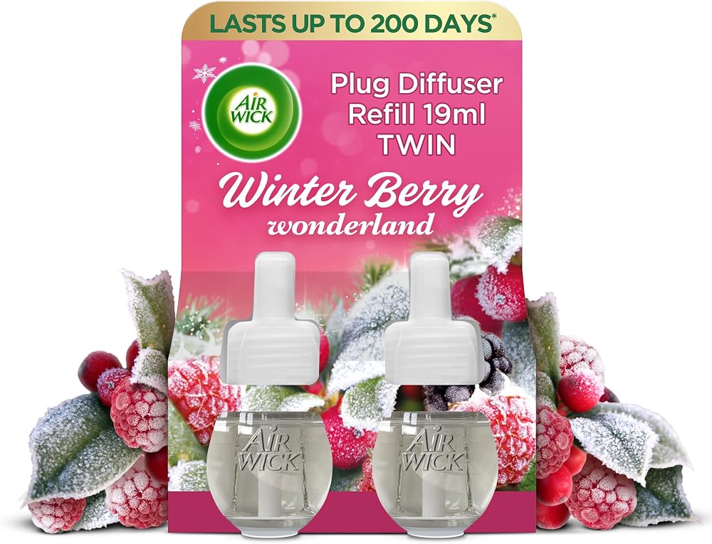 Air Wick Air Freshener Plug In Diffuser Winter Berry Wonderland Twin Refills