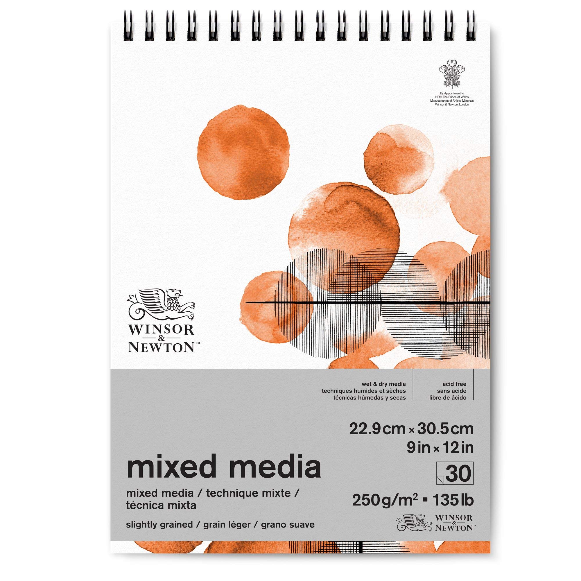Winsor & Newton Paper, White, 22,9 x 30,5 cm-30 Blatt für Mixed Media