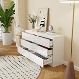 Panana Modern High Gloss Drawer Cabinet 6 Drawers White Bedside Table view 6