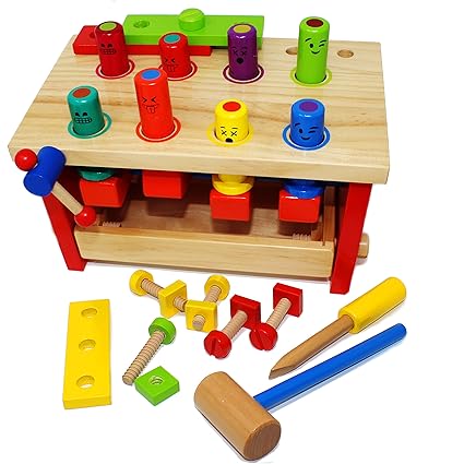 wooden hammer toy set