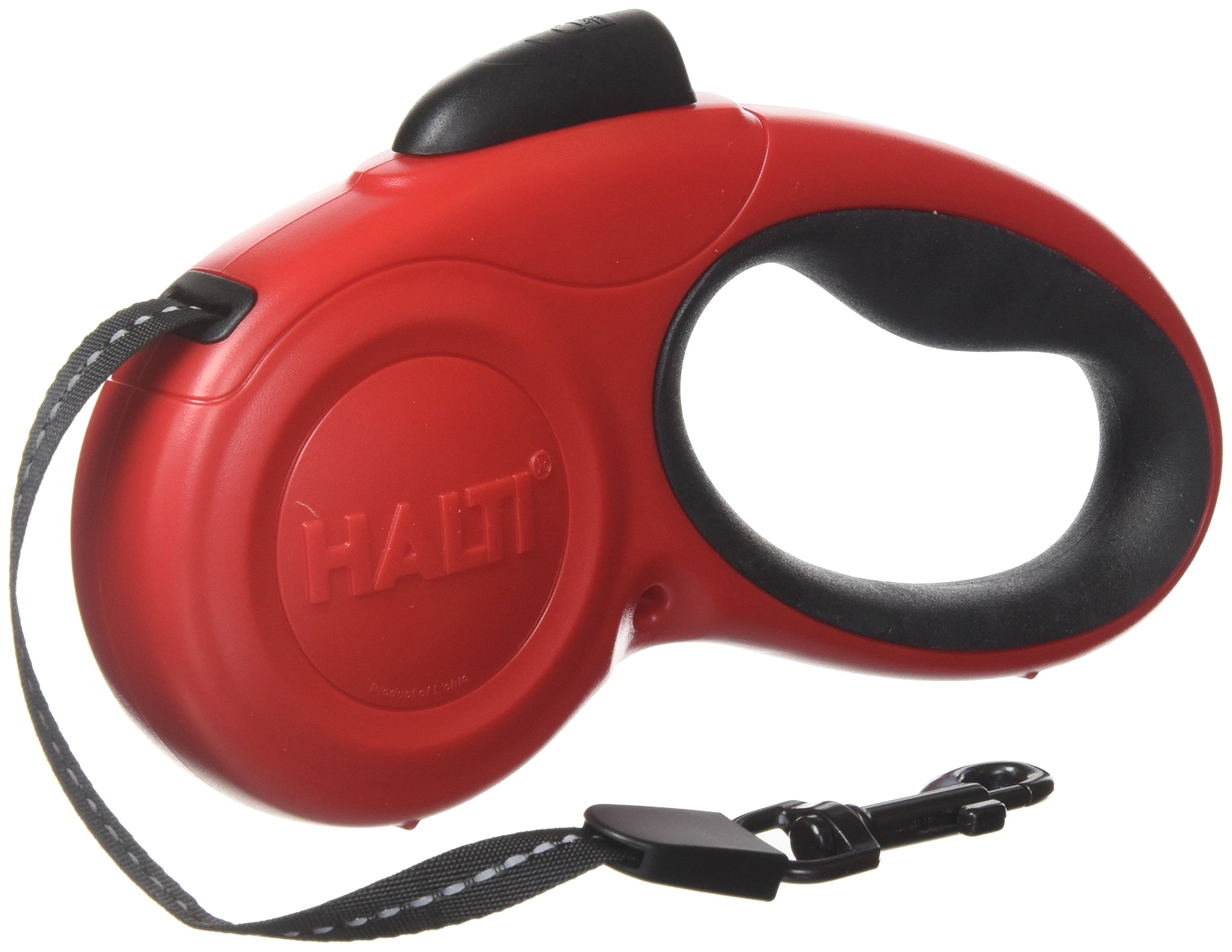 Halti Retractable Lead for Dogs, Size Small Red 3m, Strong & Reflective Extendable Leash, Soft Gel Grip Handle, Easy to Use Brake & Lock, Various Colours for Small, Medium & Large Dogs