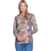 MULTIPLES Women's Long Sleeves Band Neck Embellished Top
