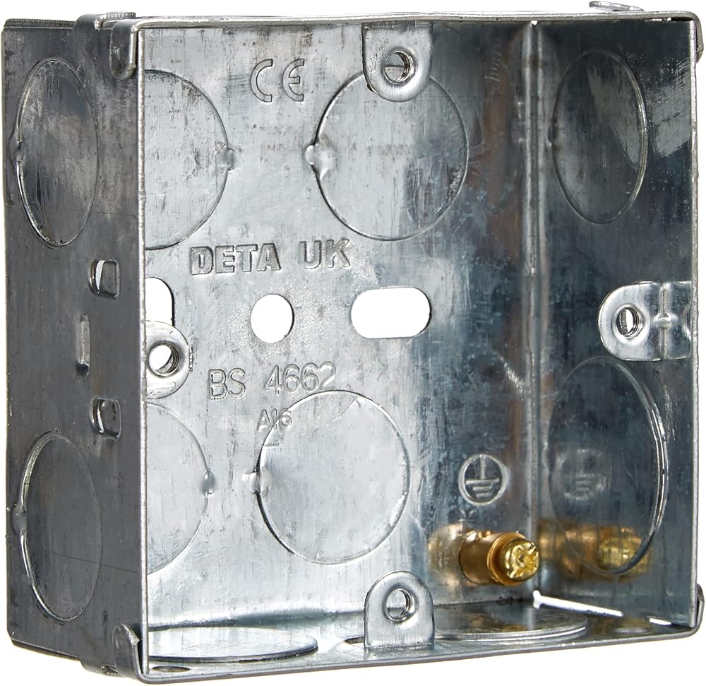 Merriway BH04060 35mm Metal Flush Mount 1-Gang Back Box Single Grey