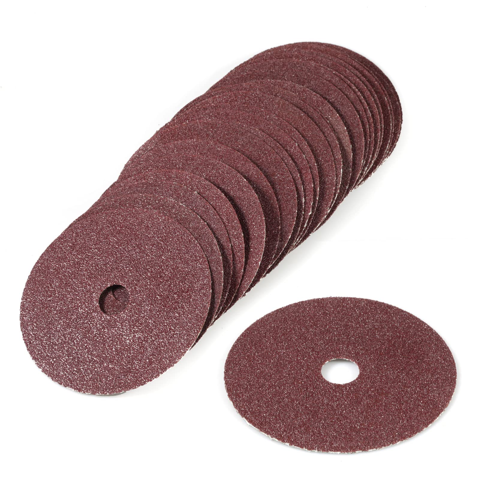 SPEEDWOX 25pcs 60 Grit Aluminum Oxide Resin Fiber Sanding and Grinding Discs, 4-Inch x 5/8-Inch Center Hole Abrasive Disc for Angle Grinders