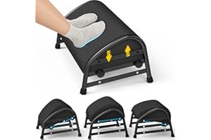 YEASHEIN Adjustable Foot Rest for Under Desk at Work, Ergonomic Foot Stools with 7 Positions, Elevated Cushion Under Desk Foo