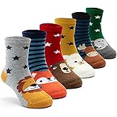 Moon Tree Boys Wool Socks Kids Warm Socks Winter Thermal Crew Socks 6 Pack