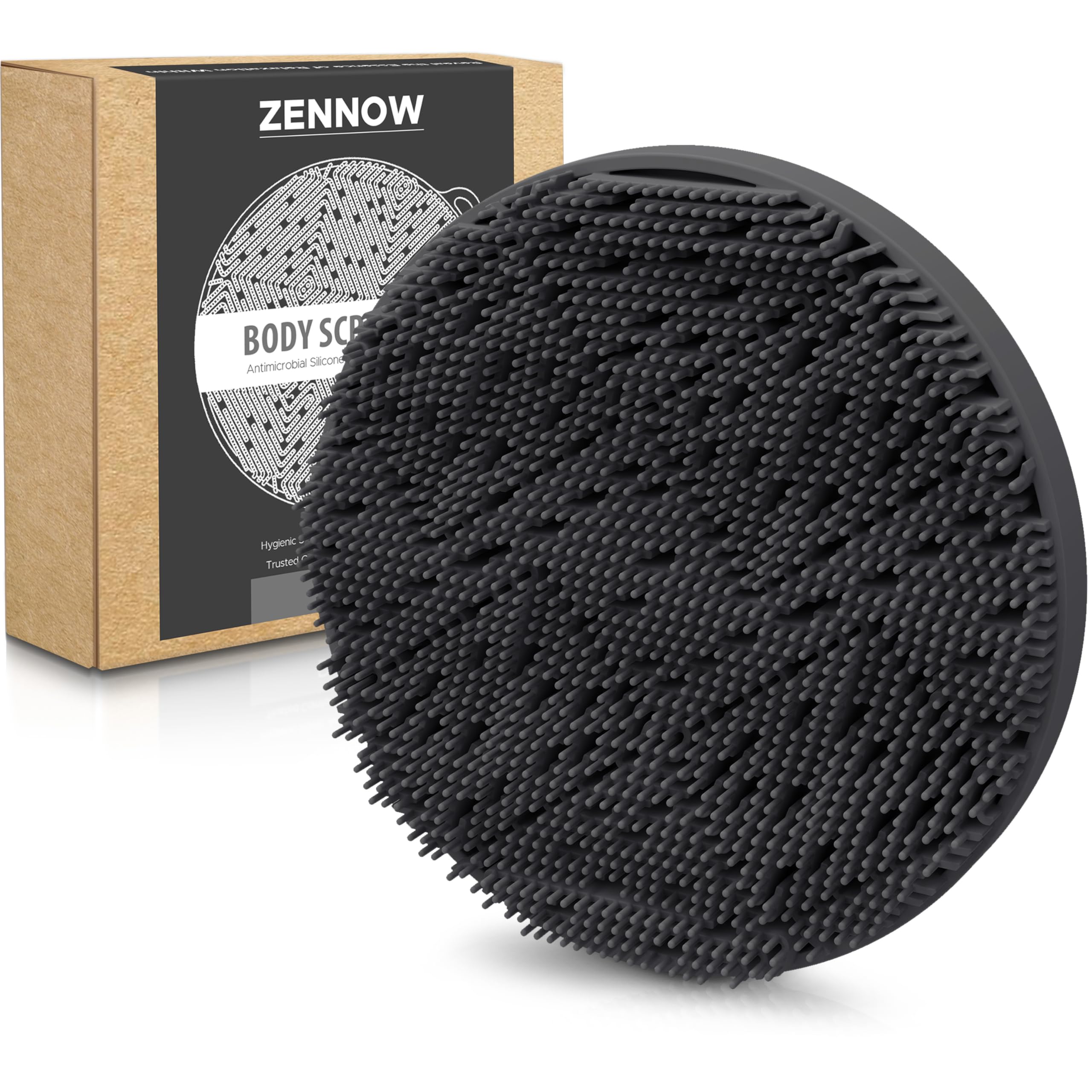 Photo 1 of Zennow Silicone Body Scrubber - Loop Fin Bristles Loofah for Gentle Exfoliating & Lathering with Body Scrub & Wash, Durable & Hygienic, Deep Cleansing Exfoliator for All Skin Types - Shower Essential