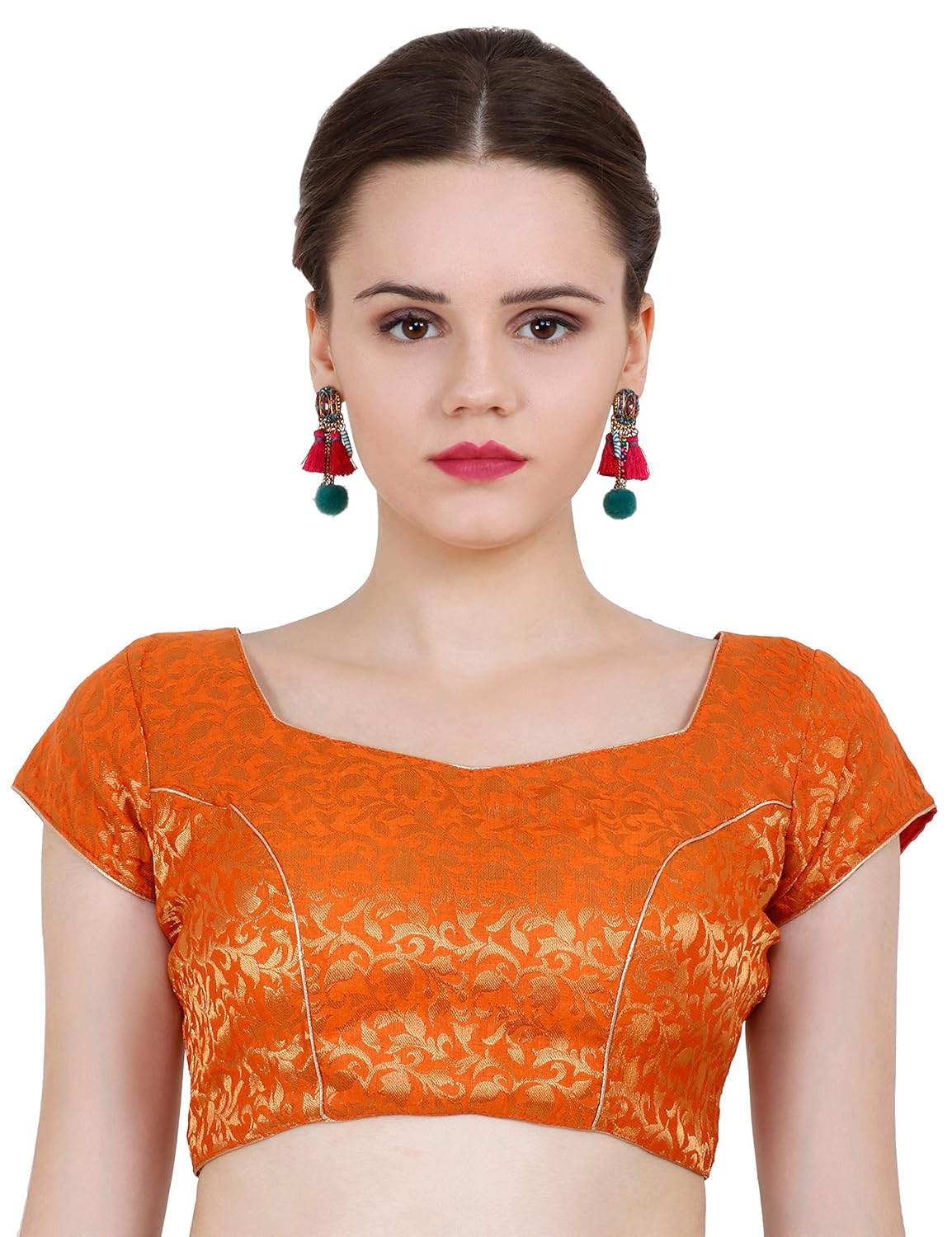 nd&r printed chanderi blouse single piece