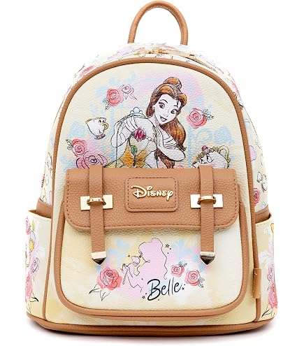 Amazon.com | Loungefly Disney Beauty and the Beast Belle Stained Glass Portrait Mini Backpack - BoxLunch Exclusive PINK NONE