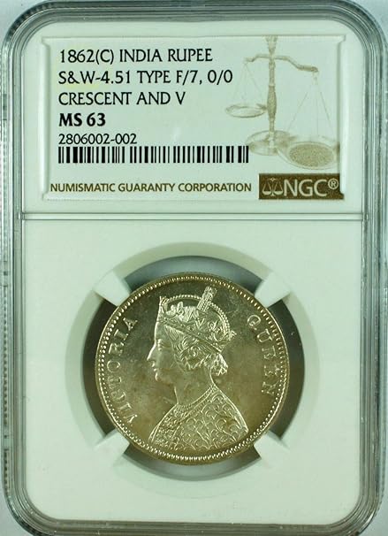 Ngc Certifie Et Slabbed Piece De Monnaie 1862 One Roupie Argent Inde La Reine Victoria De Haute Qualite Mint State Amazon Fr Sports Et Loisirs