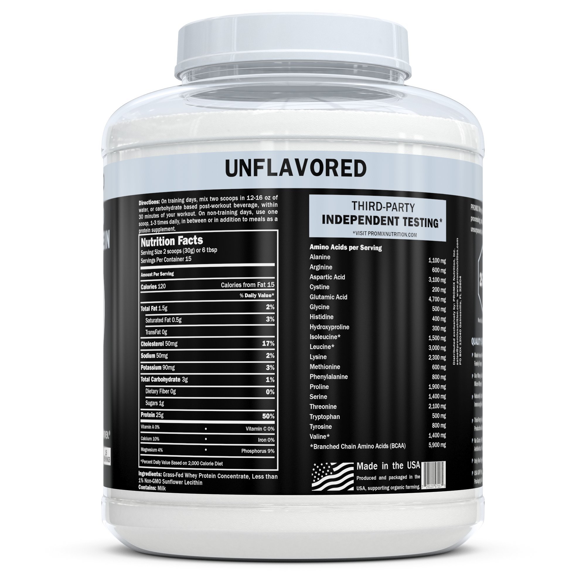ProMix Nutrition Container of Unflavored GrassFed Whey Protein, 1
