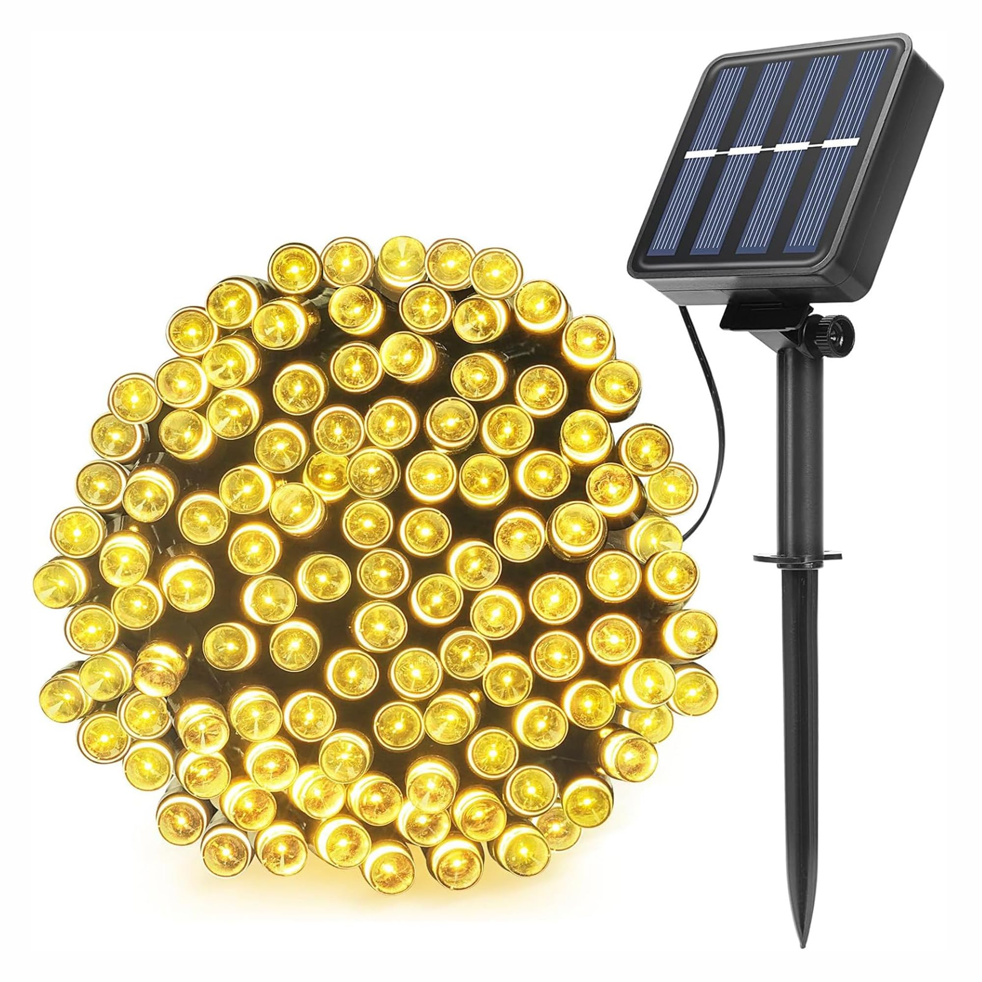 rynli Solar Powered Fairy String Lights Outdoor Warm White 22M / 70Ft 200 LED, IP65 Waterproof, 8 Lighting Modes, Garden, Patio, Wedding & Christmas Decorations