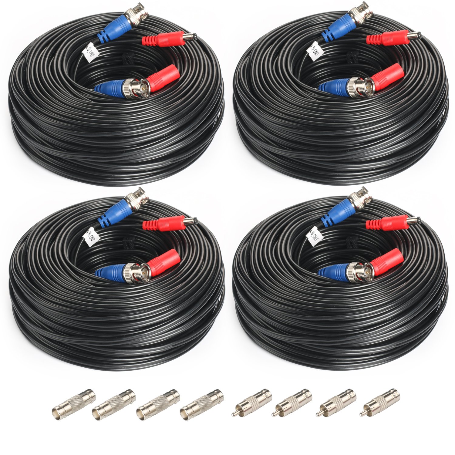 4Pack 100Feet BNC Vedio Power Cable PreMade AlinOne Camera Video BNC