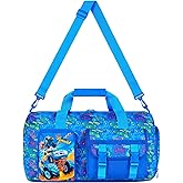 Truck Duffle Bag for Boys, Kids Water-Resistant Travel & Weekender Bag with Shoe Compartment for Sports, Gym & Sleepovers