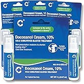 Cosette Cold Sore/Fever Blister Treatment for Face or Lips with Docosanol Cream, 10% - Fever Blister and Cold Sore Cream - 0.07 oz Pump Bottle (4)
