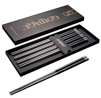 Foster 5-pairs Edelstahl & Fiberglas spülmaschinengeeignet Stäbchen