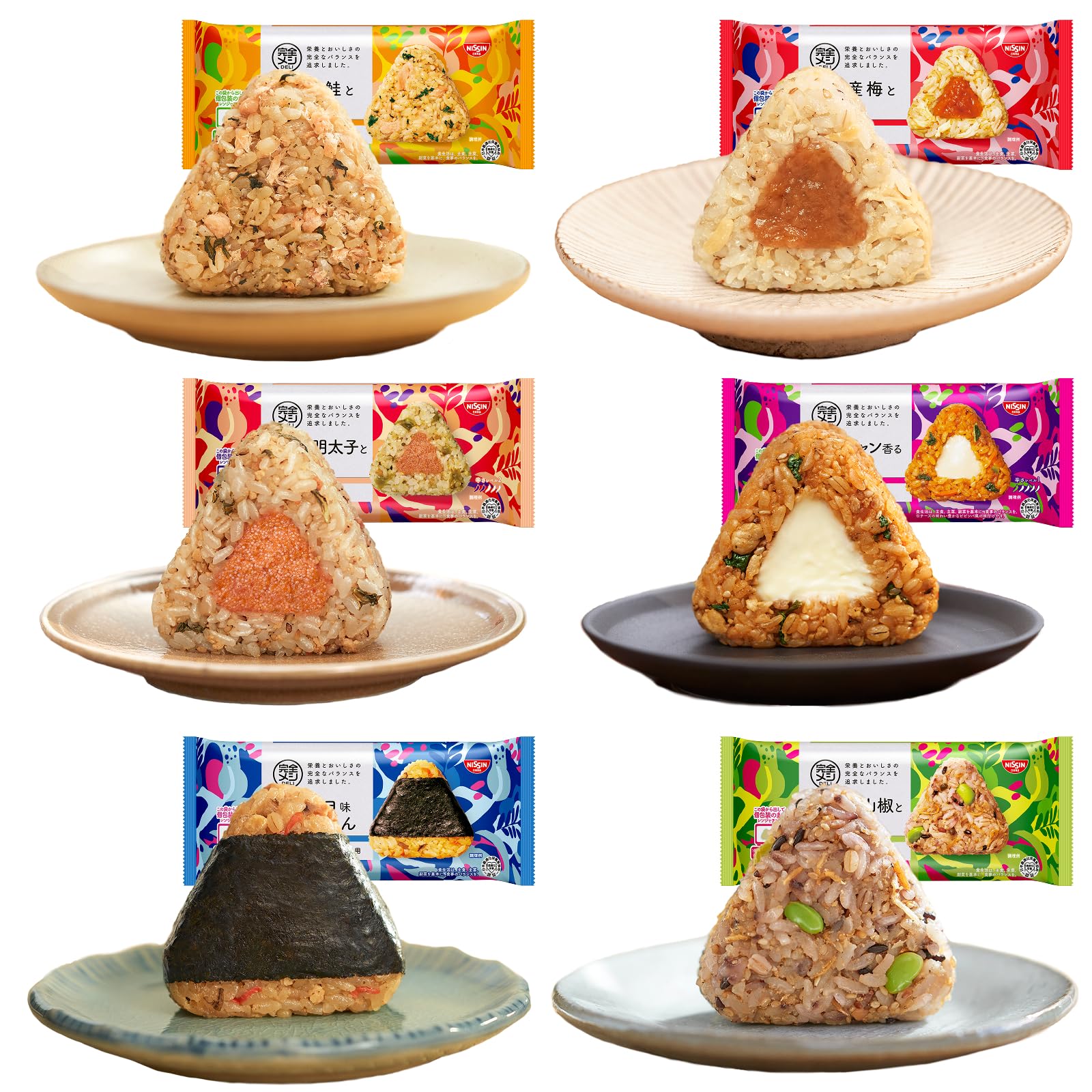 日清食品 6種お試しセット ほぐし鮭と大葉 紀州産梅と蒸し鶏 ツナマヨ味 五目ごはん ピリ辛明太...