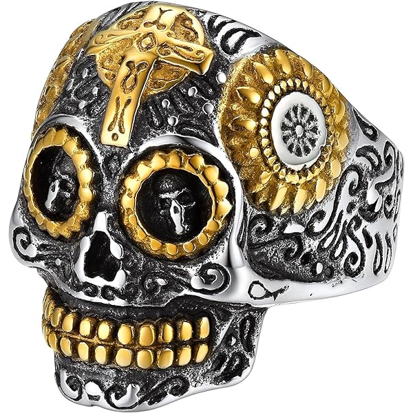 Zhubobo Alien Skull Punisher Ring - Gothic Stainless Steel Men's Ring Size 7-15 - View #5