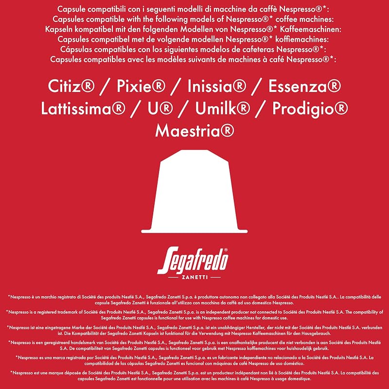 Zanetti 100 Cápsulas de Aluminio Compatibles con Nespresso Café Descafeinado con Método Natural (10 Cajas de 10 Cápsulas) - Adecuadas para Máquinas Nespresso Original