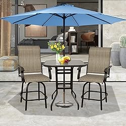 3 PC Outdoor Swivel Bar Sets, All Weather Height