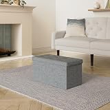 SONGMICS Mazie Collection Storage Ottoman Bench 76 cm Dark Grey LSF84GYZ view 2