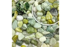SHIZWU 10LB Jade Pebbles for Landscaping, 0.7-1.2 Inch Natural Decorative Stones, Polished River Rocks for Succulent,Planters, Landscaping, Vase, Flowerpot, Indoor Plants and Outdoor Garden Decoration