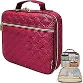 StarPlus2 Medium Pill Bottle Organizer, Medicine Bag, Case, Carrier for Medications, Vitamins, and Medical Supplies - Travel Medicine Organizer Home Storage Med Bag - Ultrasonic Red Wine (No Lock)