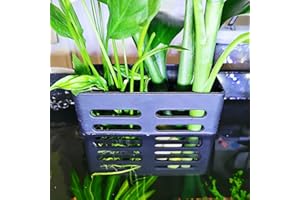 spansee Upgraded Double Boxes Aquarium Plant Holder, Aquatic Planter for Classic Rimmed Tank, Hanging Plant Pots with Hooks for Rimless Tanks, Aquascape Decorations for Emersed Plants Shrimp Fish