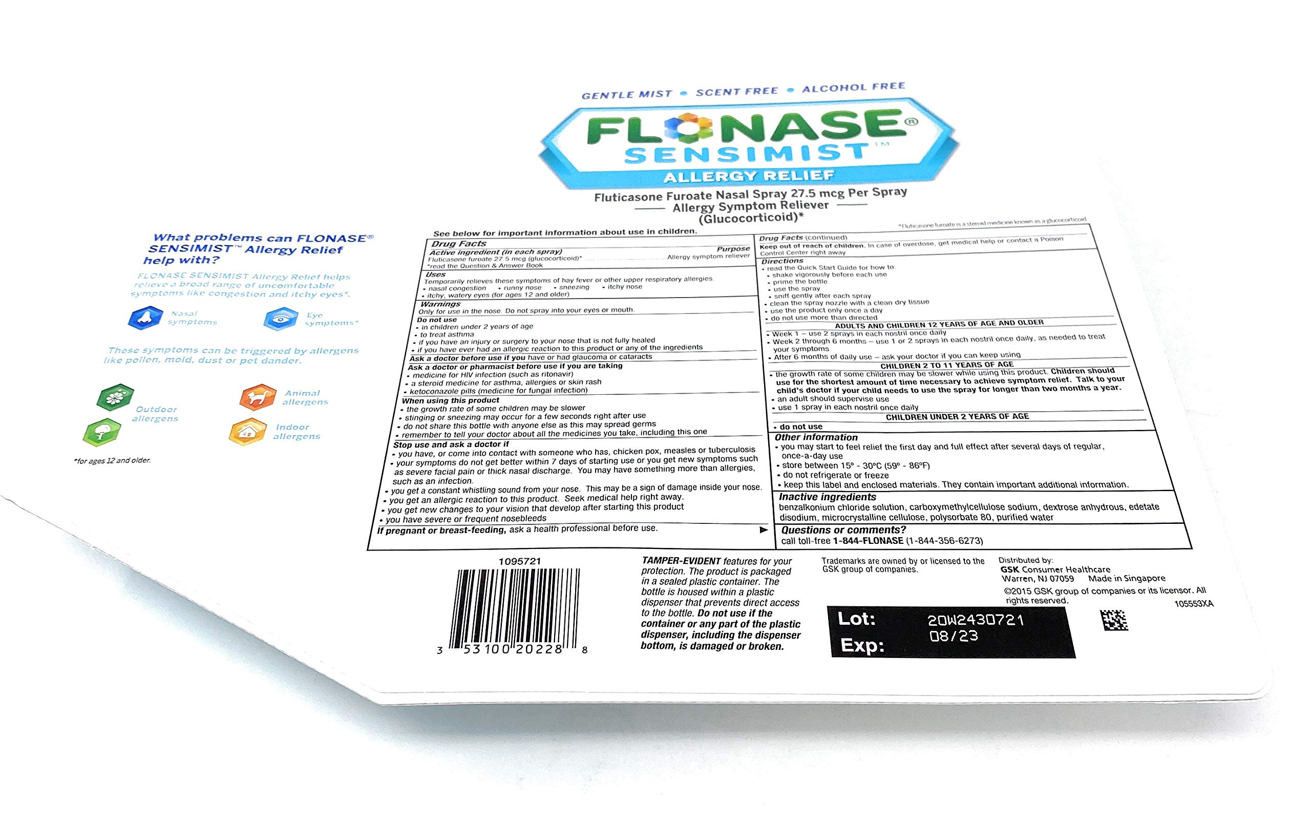Flonase Sensimist Allergy Relief Spray - 0.54 oz, Pack of 3