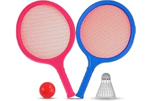 LIBERTY IMPORTS Badminton Racket Set for Kids, Toddlers with Paddles, Ball and Birdie - Junior Kindergarten Student Outdoor Sports Tennis Racquet Play Game Beach Toys