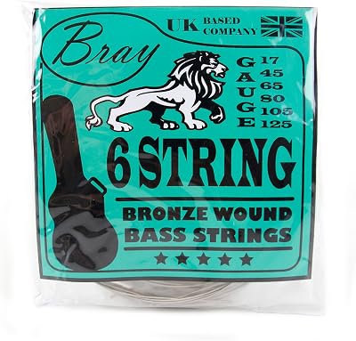 Bray 6 String Bass Strings 17-125 Nickel Wound for Fender Gibson Yamaha Squier