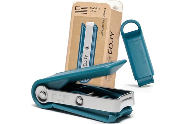EDJY Fingernail Cutter - Precision Stainless Steel Nail Cutter for Fingernails | Sharp Blade, Ergonomic Design, Durable & Rust-Resistant | Ideal for Men and Women | EDJY Blue