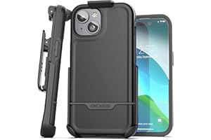 Encased Protective Belt Case Designed for iPhone 15 with Holster Clip [Rebel Series] Shockproof Heavy Duty Cover with Phone H