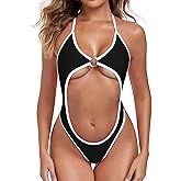 SHERRYLO Cut Out One Piece Swimsuit Women Sexy Thong Monokini Womens 1 Piece Bathing Suit Thongs Swimsuits Tanga Swimwear
