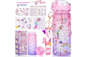 CUISH Gifts for Girls 4-12, Decorate Your Own Water Bottle Kits with Personalized Initial & Unicorn Diamond Stickers DIY Art Crafts Birthday Gifts Christmas Toys for 4-7-8-10 Year Old Girls (Letter E)