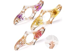HRRTYUEG 3 Pieces Book Page Holder-Dried Flower Resin Thumb Holder-Handmade Light Weight Opener Bookmarks Reading Accessories for Teachers Lovers