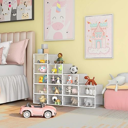 6-Pack Large Shoe Storage Boxes, Shoe Organizer, Clear Plastic