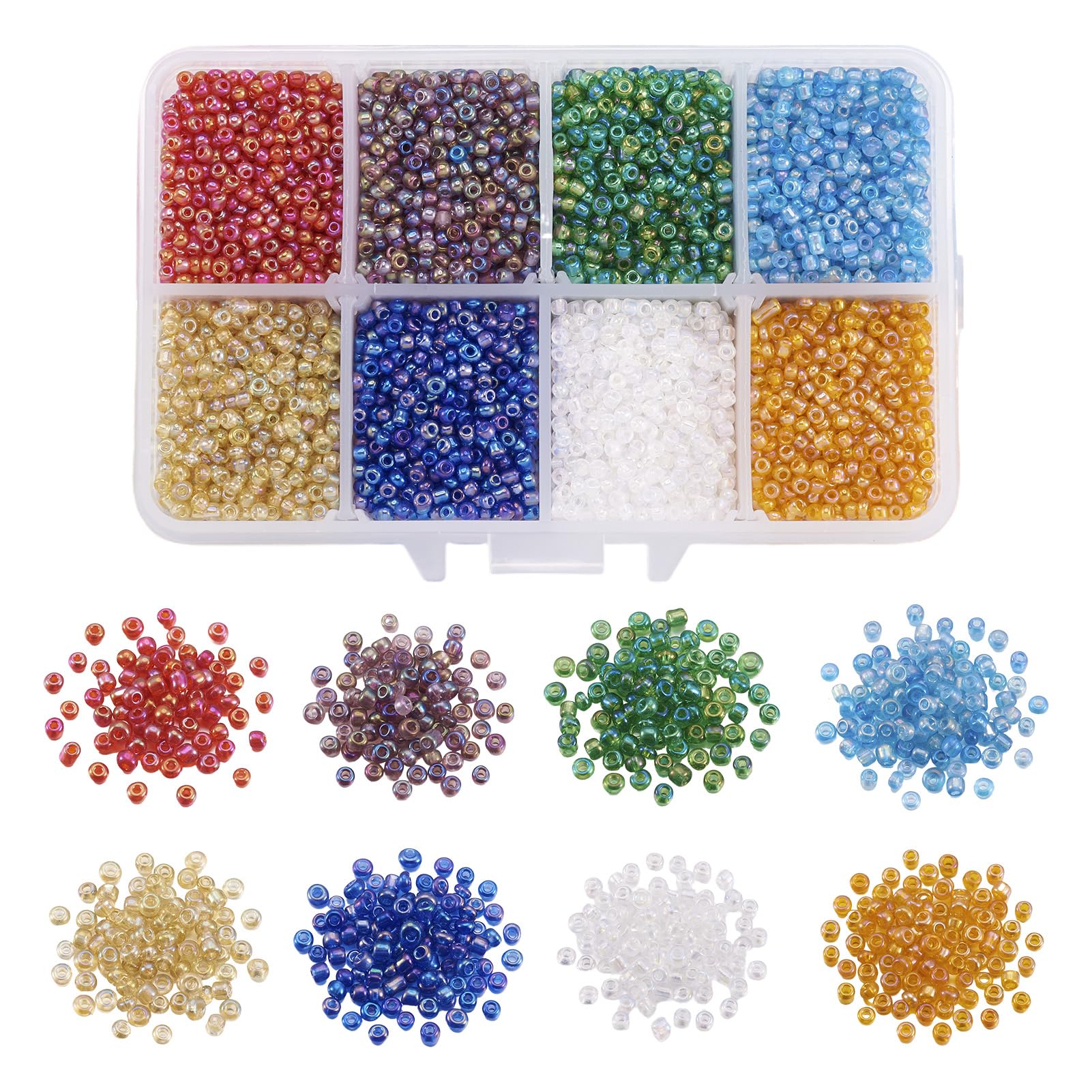 Craftdady 12500pcs 12/0 Glass Seed Beads 2mm Small Pony Beads Mixed Colors for DIY Crafting Jewelry Making
