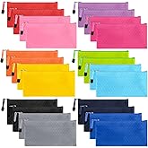 EOOUT 24pcs Pencil Pouch Bulk, Bill Size Zipper Pouches Pencil Case, Waterproof Pencil Bags for Office Supplies, Kids, Travel Accessories Stationery 12 Colors