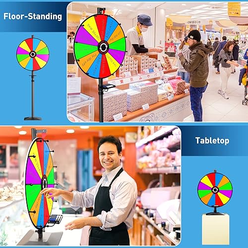 Segawe 24" Prize Wheel Folding Tripod Floor Stand Spinning Game Dry Erase Marker Eraser - View #5
