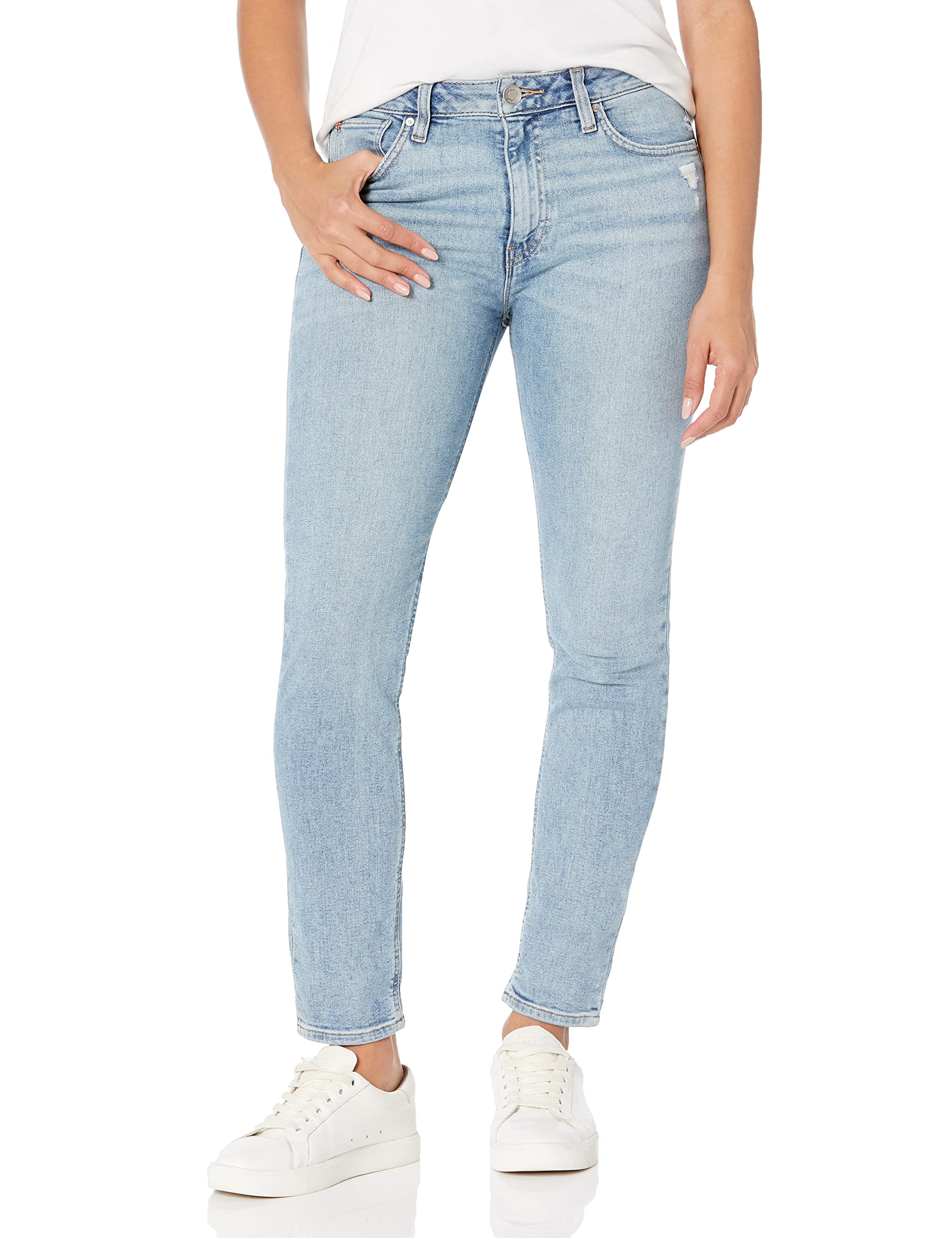 Hudson Jeans Women’s Collin Mid Rise Skinny Ankle Jean with Back Flap Pockets, Tropics, 28W x 28L