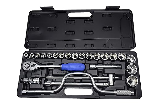 Venus S-24 Chrome Vanadium Steel Drive Socket Set (Silver, Pack of 1)