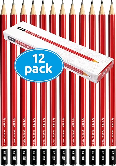 12PA 12 HB Pencils in Box Hexagonal Wood Cased For School Office