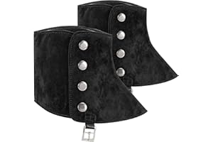 ANEETAFAN Men's Gangster Spats 20s Leather Shoe Cover White Spats for Men,Mens Womens Roaring 1920s Accessories,Dapper Days Costume Accessories