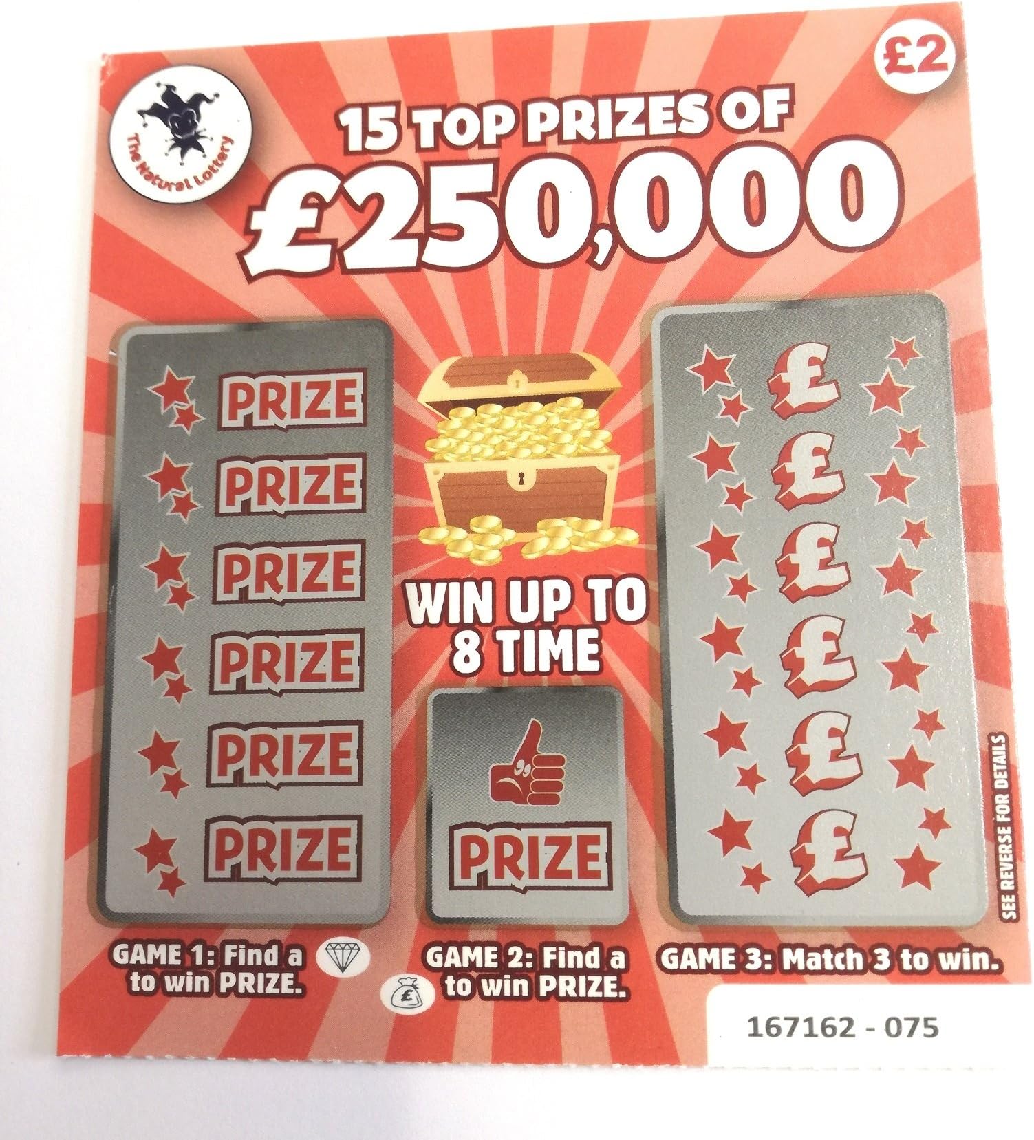 Festival of Fun Joke Scratch Card ~ They'll Think They've Won The Jackpot! ~ Funny Gag Joke Fake (Orange)