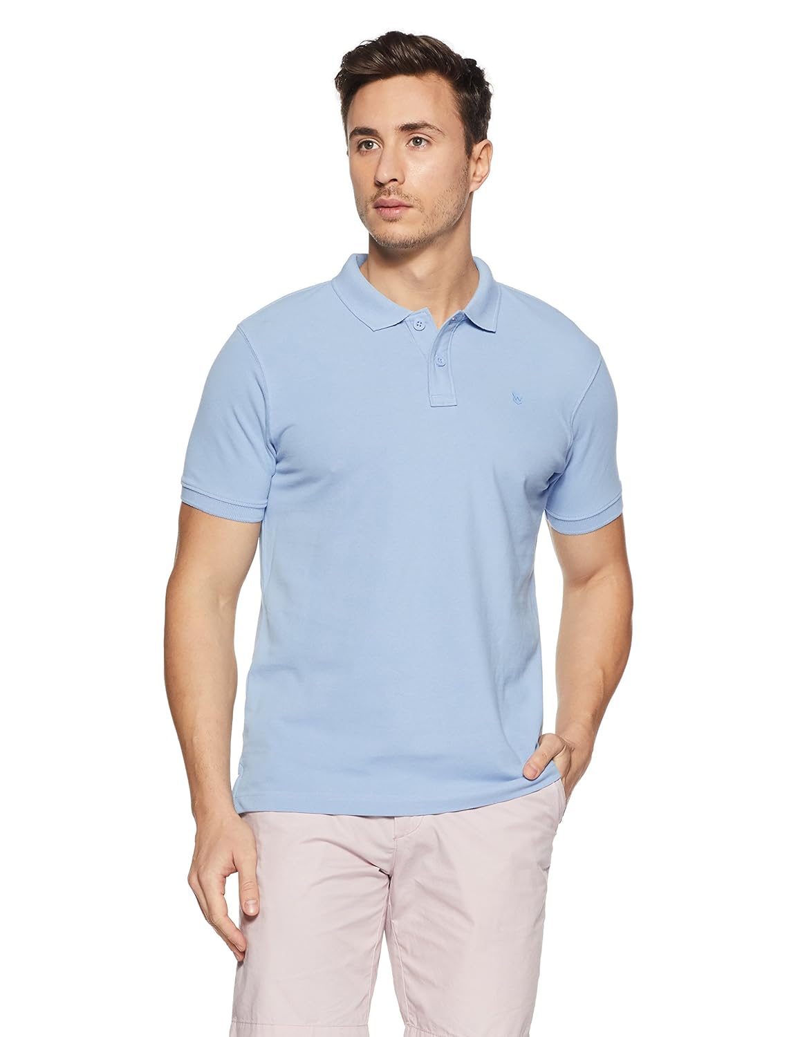 wrangler men's solid regular fit polo