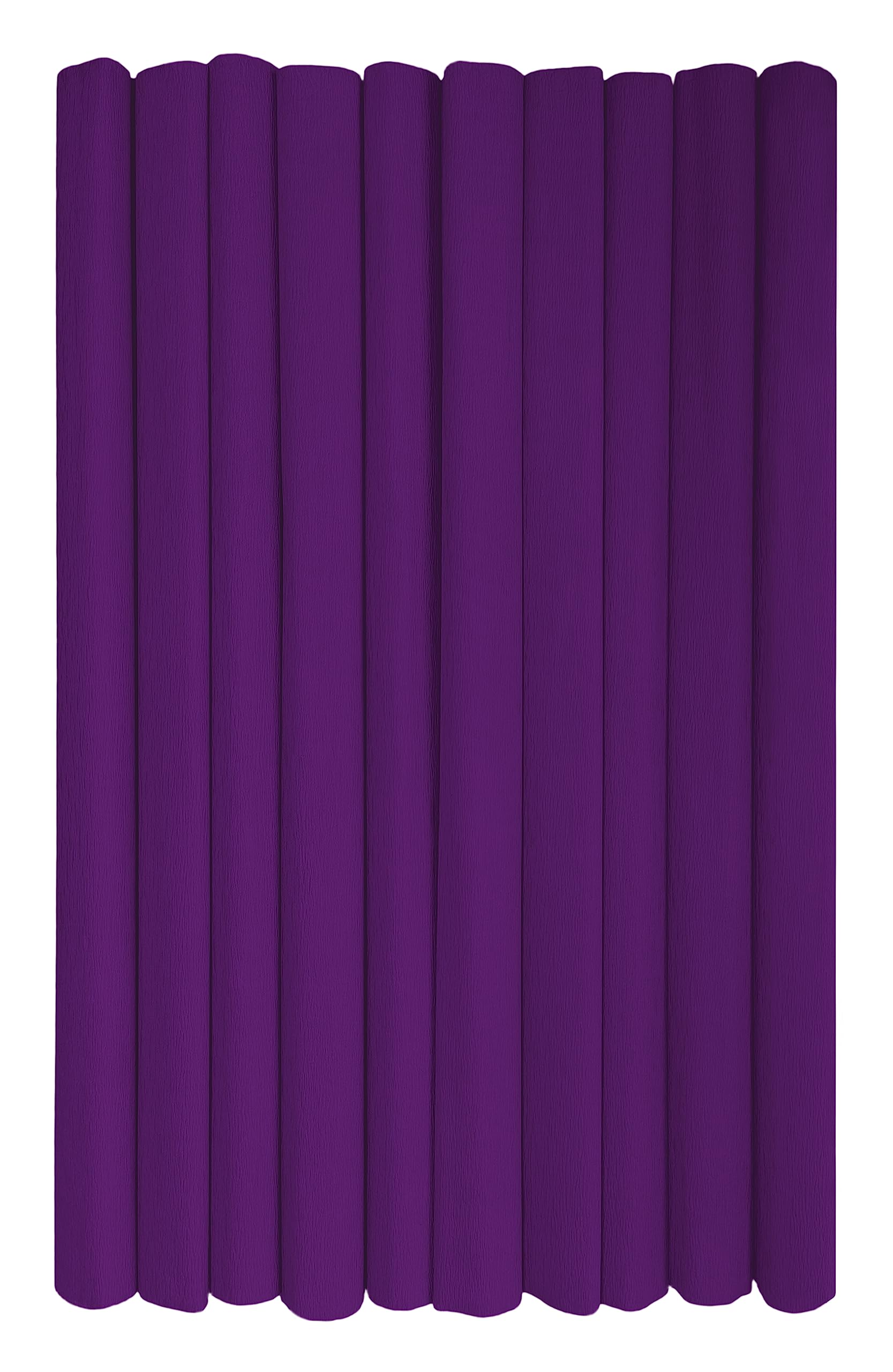 Interdruk - Crepe Paper Rolls for Kids, DIY and Decorations - Pack of 10 Reels (50cm x 200cm, 28g/m2) - 13 Purple