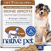 Native Pet Bone Broth for Dogs - Made with Real Beef Bone Broth, Dog Food Toppers for Picky Eaters - Provides Extra Hydration