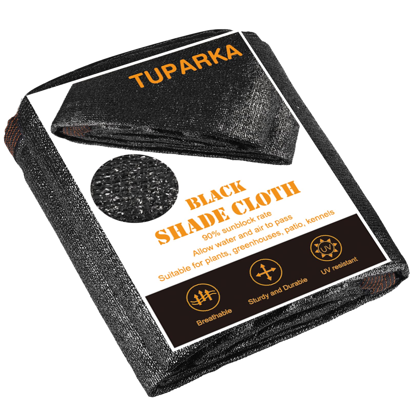 TUPARKA 90% Shade Cloth Mesh Tarp 6.5ftX10ft Sunshade Shade Cloth Net Black Mesh Shade Cloth for patio Garden Kennel Greenhouse Plant